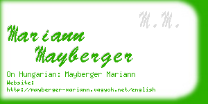 mariann mayberger business card